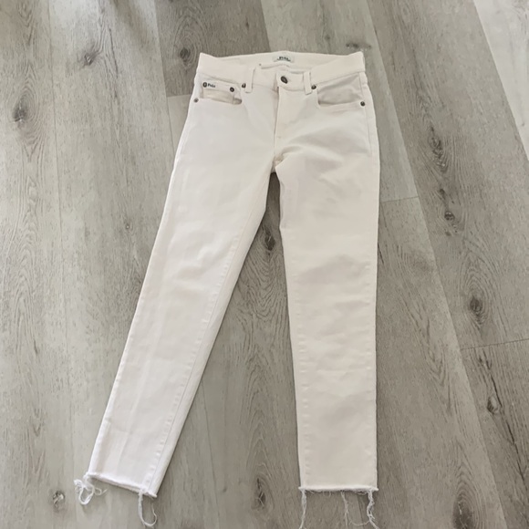 Polo Ralph Lauren Tompkins Skinny Crop White Jean raw size 26 nautical summer - Picture 15 of 16